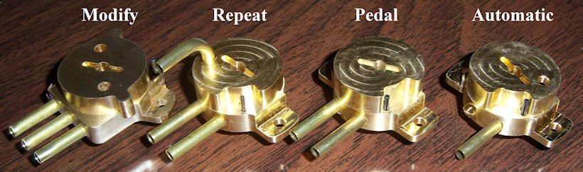 Four Solid Brass Ampico Function Switches